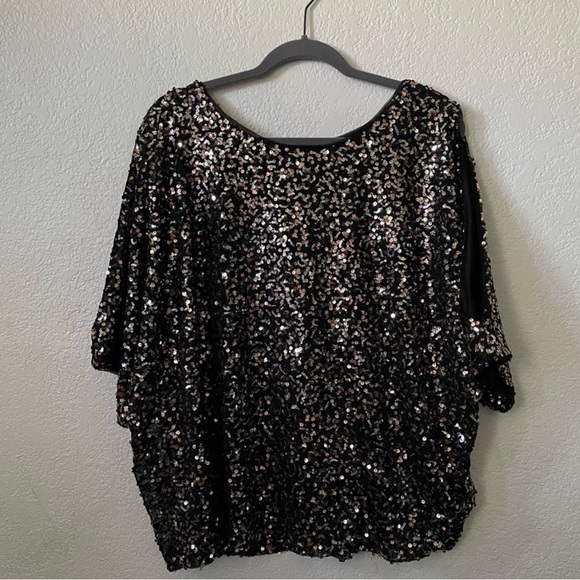 Alex Evenings Tops - Alex Evenings Sequin Black Women's top